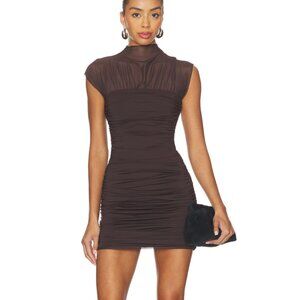 NEW SEROYA Paola Mini Dress in Ash Brown - XXS - SER.O.YA SER O YA